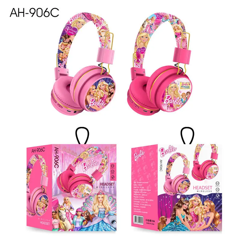 

2024 New Miniso Barbie Y2K Barbie Headphones New Student Cute Princess Cartoon Wireless Bluetooth Earphones Kawaii Earphone Gift