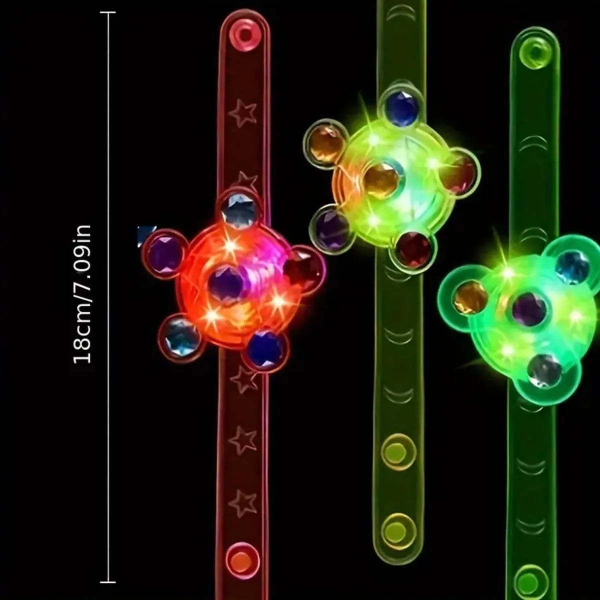 빛나는 회전 자이로 팔찌 어린이 장난감 조명, 어린이 생일 선물, 손님용 선물, 크리스마스 할로윈 선물, 카니발, 8 개