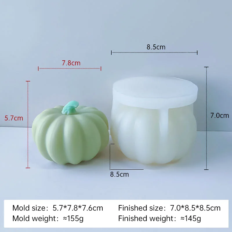 Halloween Pumpkin Silicone Mold for DIY Candle, Resin, and Soap Crafting