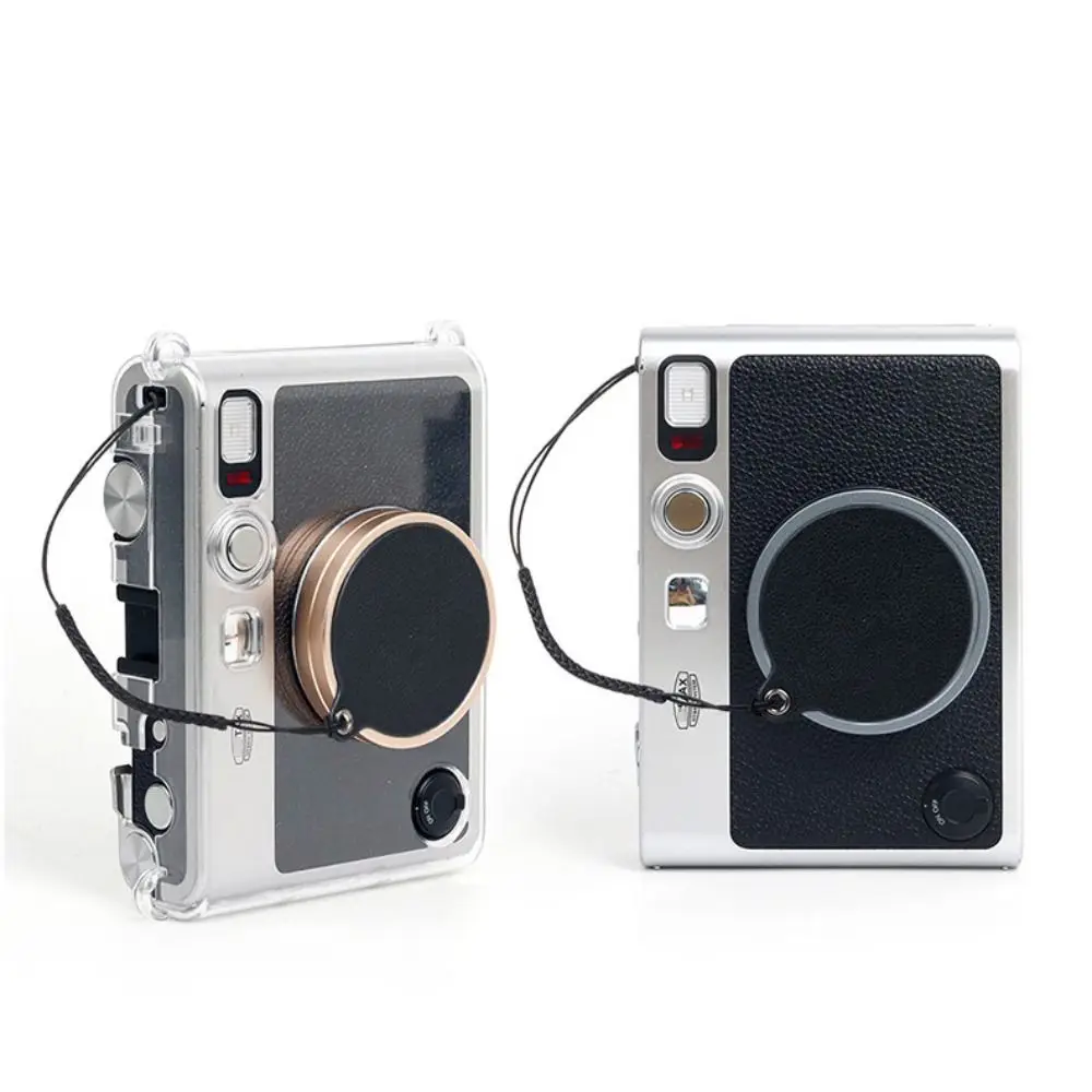 Camera lens cap camera protection cap camera lens cover camera cover Genuine Leather Lens Cover Sticker Self Adhesive Anti Drop Lens Cap Stable Black for Fujifilm Instax mini EVO