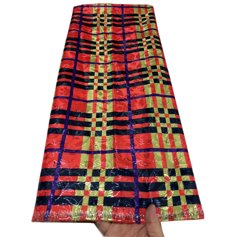 

African Jacquard Brocade Silk Fabrics, French Lace , Nigeiran Fabrics for Women Dress, 5 Yards