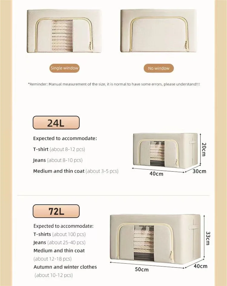 Fabric Foldable Storage Organizer Large Capacity Home Storage Box for Clothes Quilt Blanket Wardrobe Clothing Organizer 2
