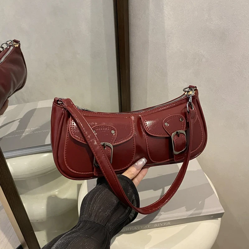 Women's Shoulder Bag Fashion Commuting Armpit Bag Personality Trendy Cool Scooter Bag Small Senior Sense Shoulder Crossbody Bag - 6