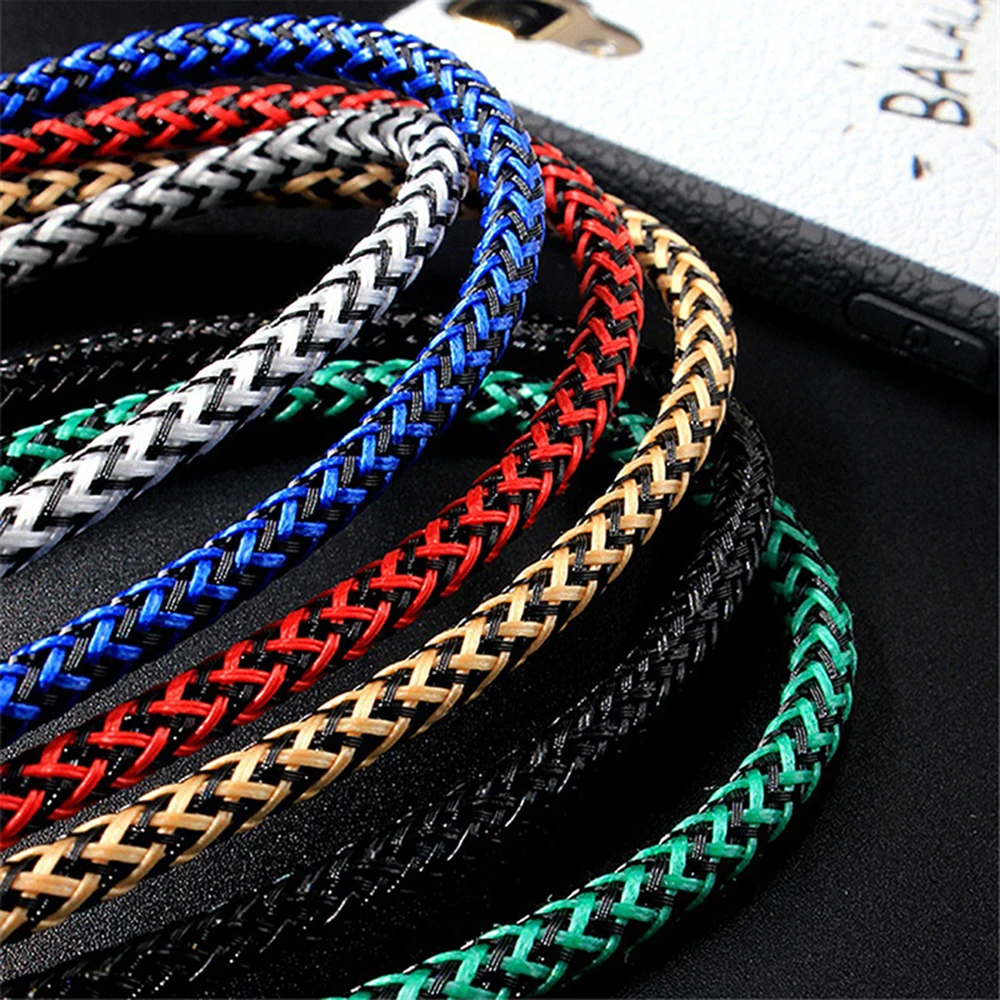 USB Type C Cable Fast Charging Battery Charger Wire Woven Nylon Date Cable 1M 2M 3M Mobile Phone Charger For Samsung Huawei - 5