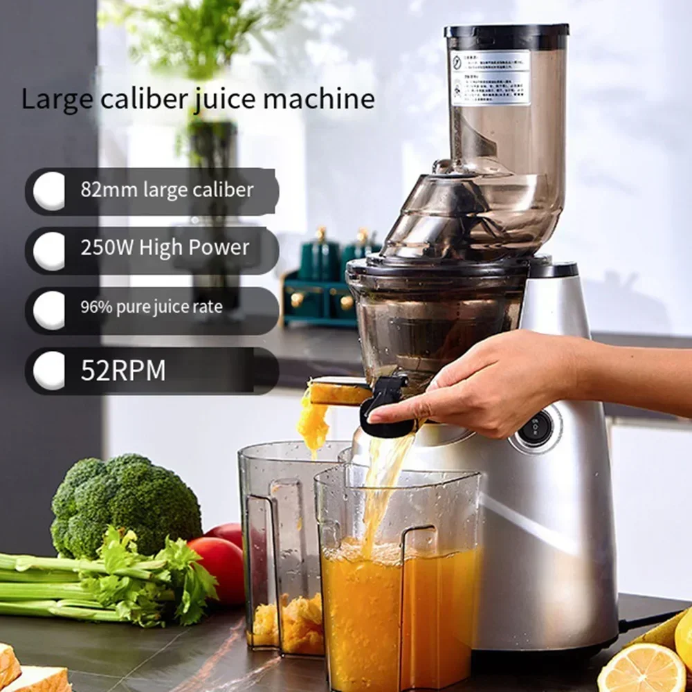 Houselin Masticating Juicer Machines, Slow Cold Press Juicer with 82mm Larger Feed Chute, Pure Juicer for Vegetables & Fruits 5