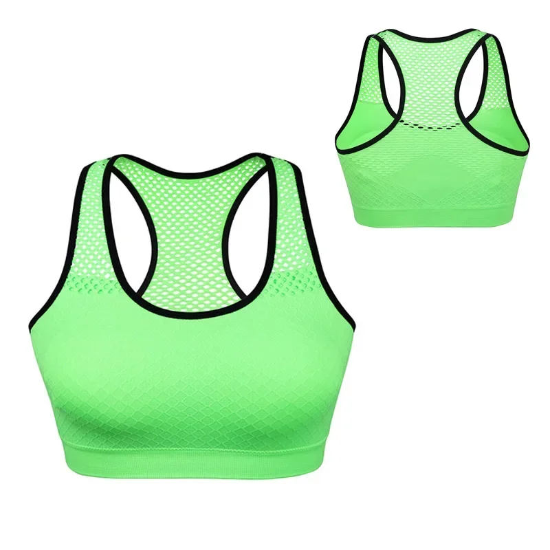 Women Breathable Sports Bra Padded Sports Top No Underwire Seamless Sweat Absorbing Running