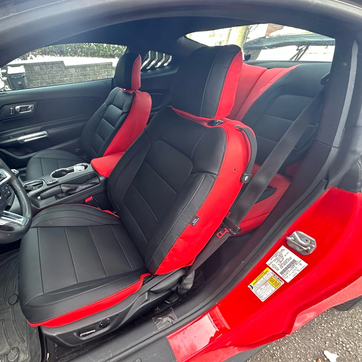 Custom Fit for 2015 2023 Mustang Car Seat Covers Full Set Perforated Leather in middle for Ford f150 2011 2015 Chevrolet Camaro