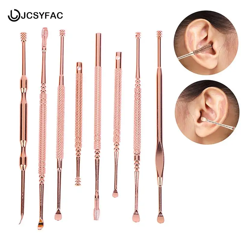 

1PCS Spiral Earpick Ear Scoop Earwax Digging Tools Rose Gold Stainless Steel Earwax Curette Spoon Care Ear Clean Toolear Cleaner