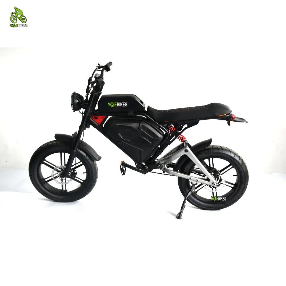 YQEBIKES New Cool LED Long Seat Fat ebike 48V NFC Lock Electric Bike