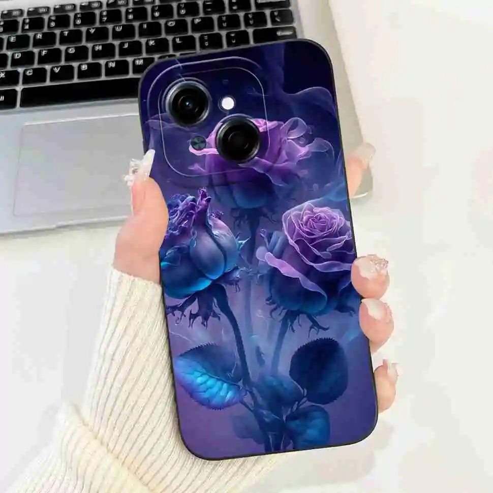 Black Butterfly Ultra-Thin Soft Silicone Case - 6.67 Back Cover