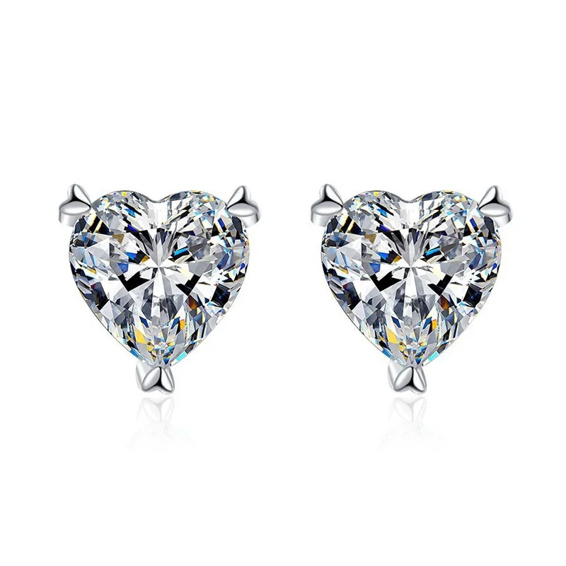 

E071 Lefei Fashion Classic Luxury High Quality Moissanite Irregular Heart Screw Earring Women s925 Sterling Silver Party Jewelry