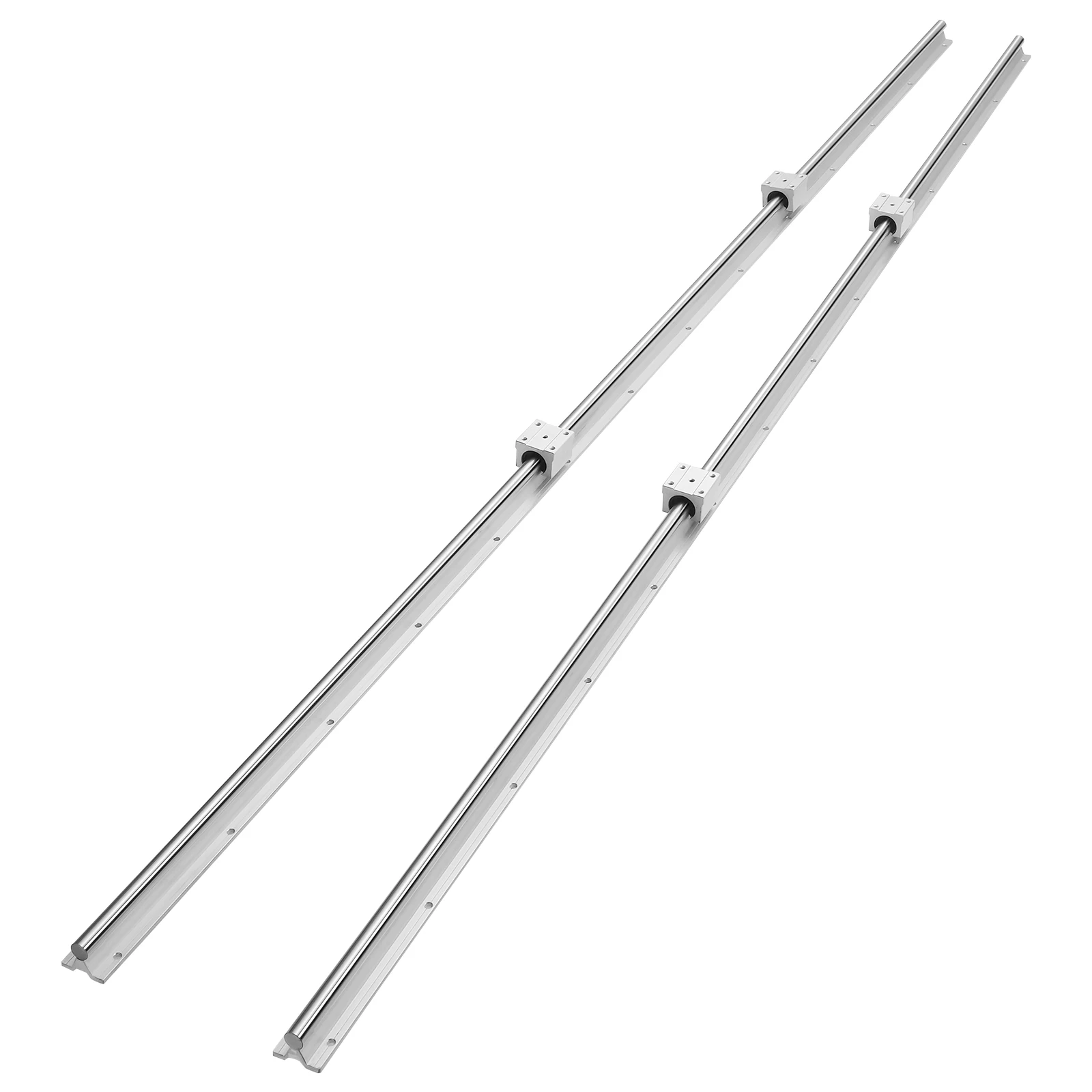 SucceBuy 2PCS Linear Guide Rails SBR16 SBR25 1500-2200mm & 4PCS UU Bearing Blocks Smooth Motion DIY Mills CNC Parts