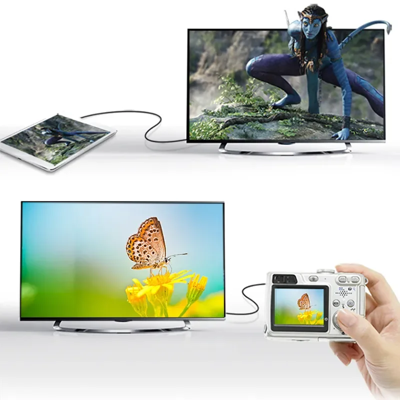 Nylon HD 4K@60HZ Compatible V2.0 HDMI TO HDMI/MINI HDMI/MICRO HDMI MINI MICRO Extension Male To Male Cable 1M/1.5M/2M/3M/5M/10m