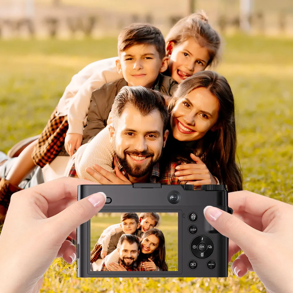 4K 64MP Digital Camera Vlogging Camera Autofocus Compact Digital with Anti-Shake Flash 16X Zoom for Photography