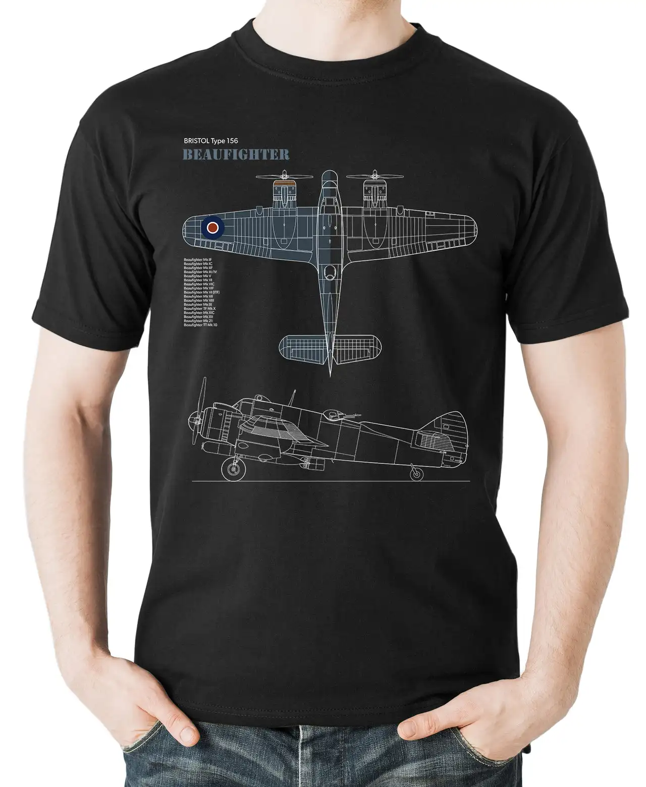 

RAF Bristol Type 156 Beaufighter Heavy Fighter and Strike Aircraft T-Shirt 100% Cotton O-Neck Short Sleeve Casual Mens T-shirt