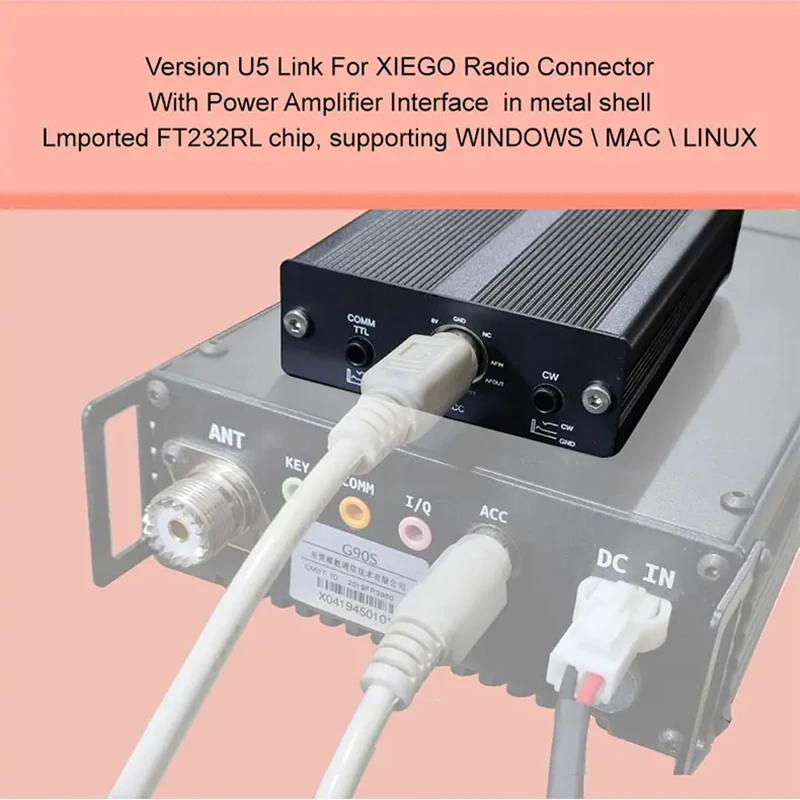 U5 LINK Radio Connector FT8 Compatible With Xiegu G90 G90S Dedicated Pass-throug