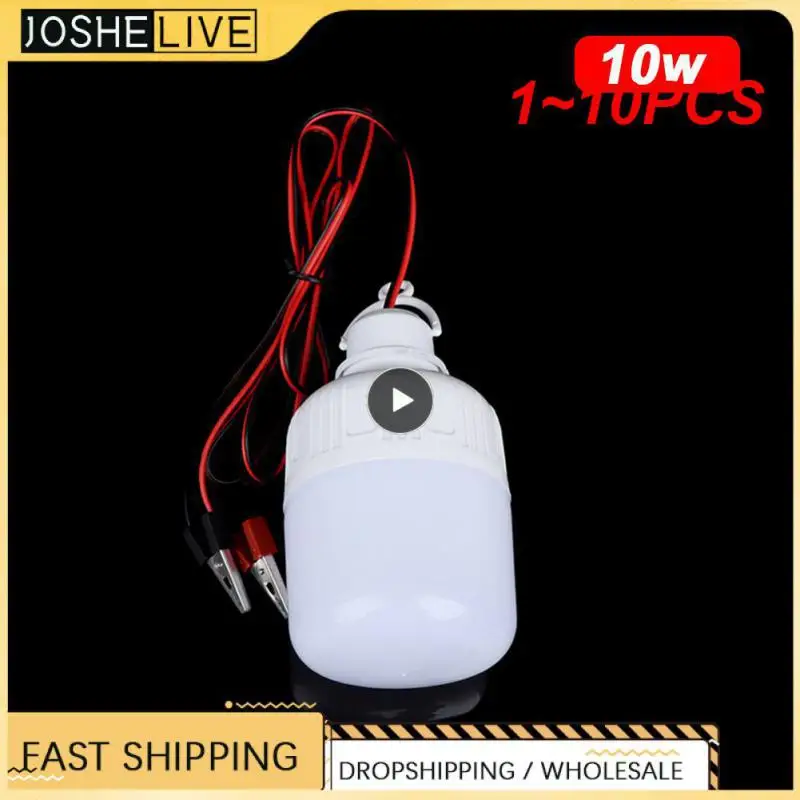 

1~10PCS LED Bulb DC 12V LED Light Lamp 5W 9W 15W 20W 30W 40W Spot Bulb Emergency Lamp With Alligator Clip For 12 Voltage