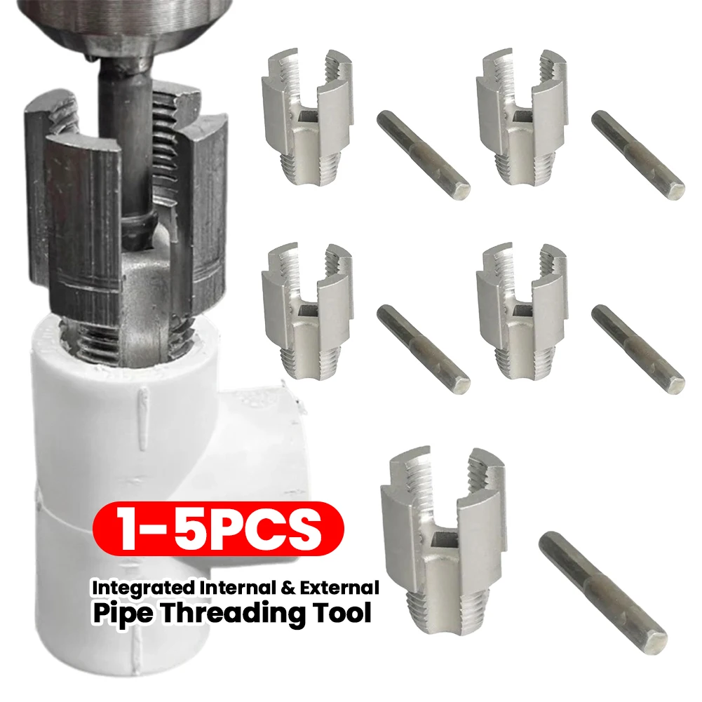 Integrated Internal & External Pipe Threading Tool PVC Pipe Thread Cutting Tool PVC Pipe Threader Kit for Thread Cutting