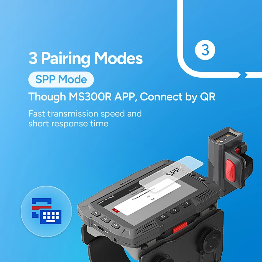 MEFERI MS300R 미니 QR 코드 리더 핑거 링 2D 바코드 스캐너 블루투스 바코드 스캐너 NFC가 포함된 무선 QR 코드 스캐너