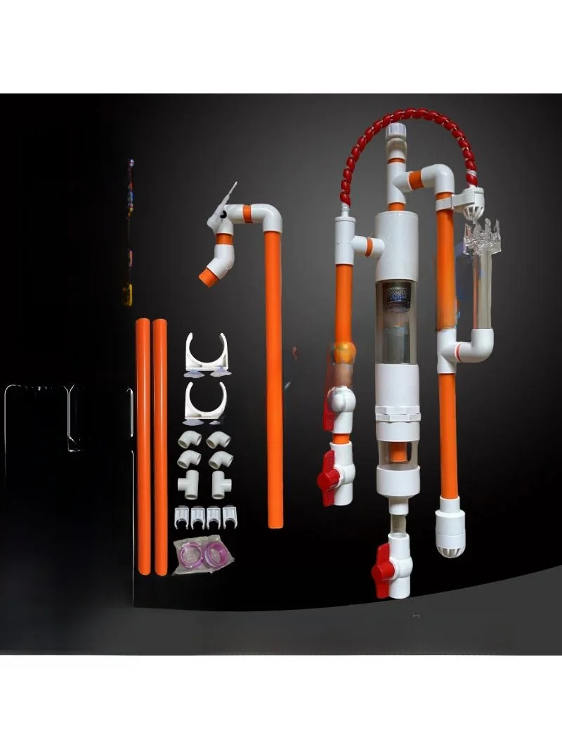 Non-Drilled Aquarium Siphon Filtration System Flu Tank Fi Excrement Separator Quiet PVC Material Home Use Large Fi Tank