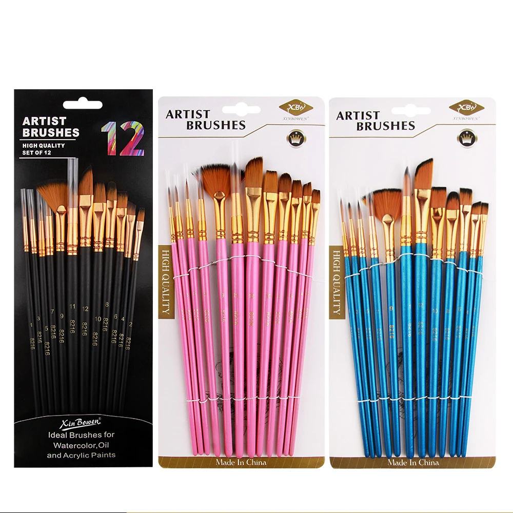 Professional Artist Paint Brush Set of 12, Painting Brushes Kit for Kids, Adults, Professionals Art Supplies- Great for Acrylic