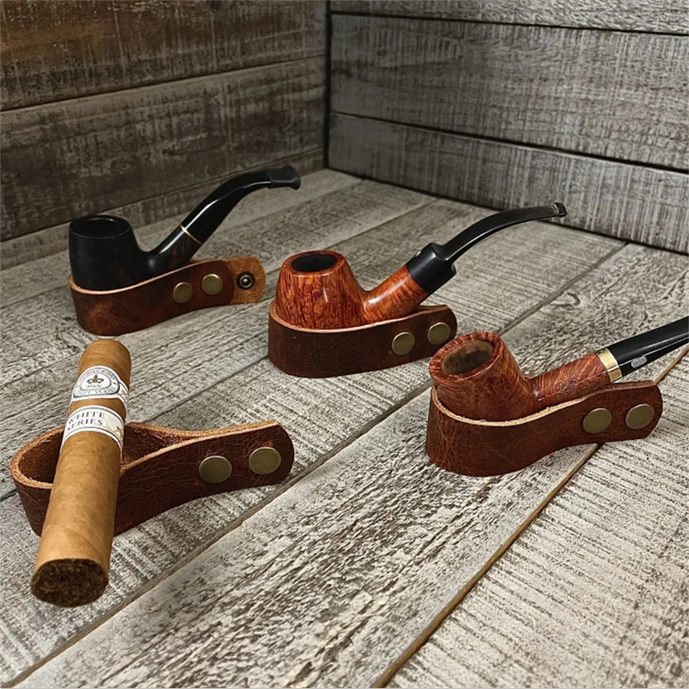 Adjustable Leather Smoking Pipe Holder