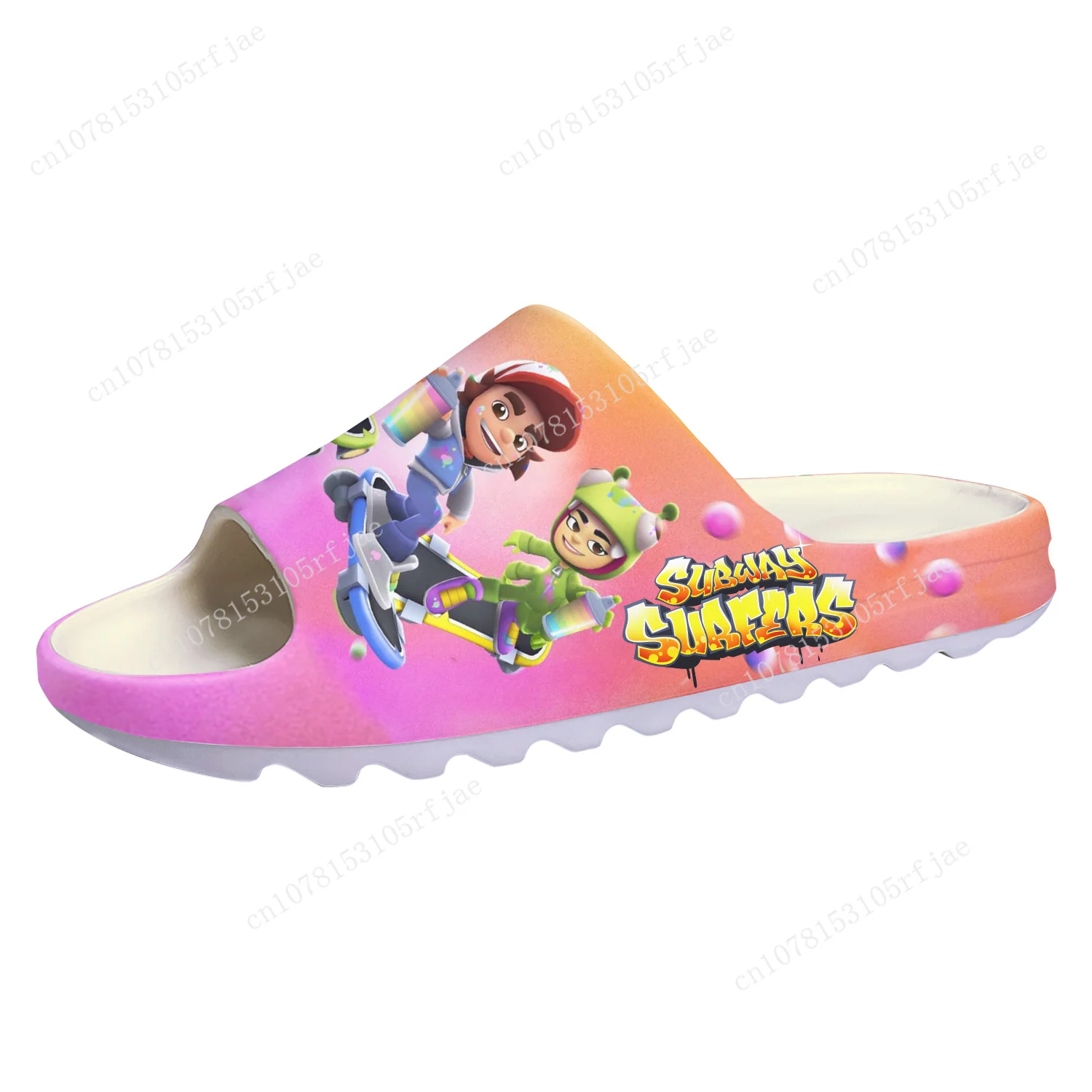 

Anime Cartoon Game Subway Surfers Soft Sole Sllipers Mens Womens Teenager Home Clogs Fashion Custom Water Shoes on Shit Sandals