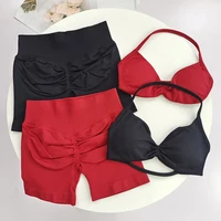 Women's Halter Neck Sports Bra & High Waist Leggings Set - Moisture-Wicking, 4-Way Stretch, Removable Pads, Complete Workout Out - Image 6