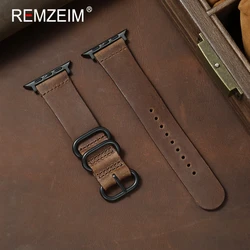 Genuine Crazy Horse Leather Watch Strap - 42 44 45 49 S10 - 46MM (Dark Brown)