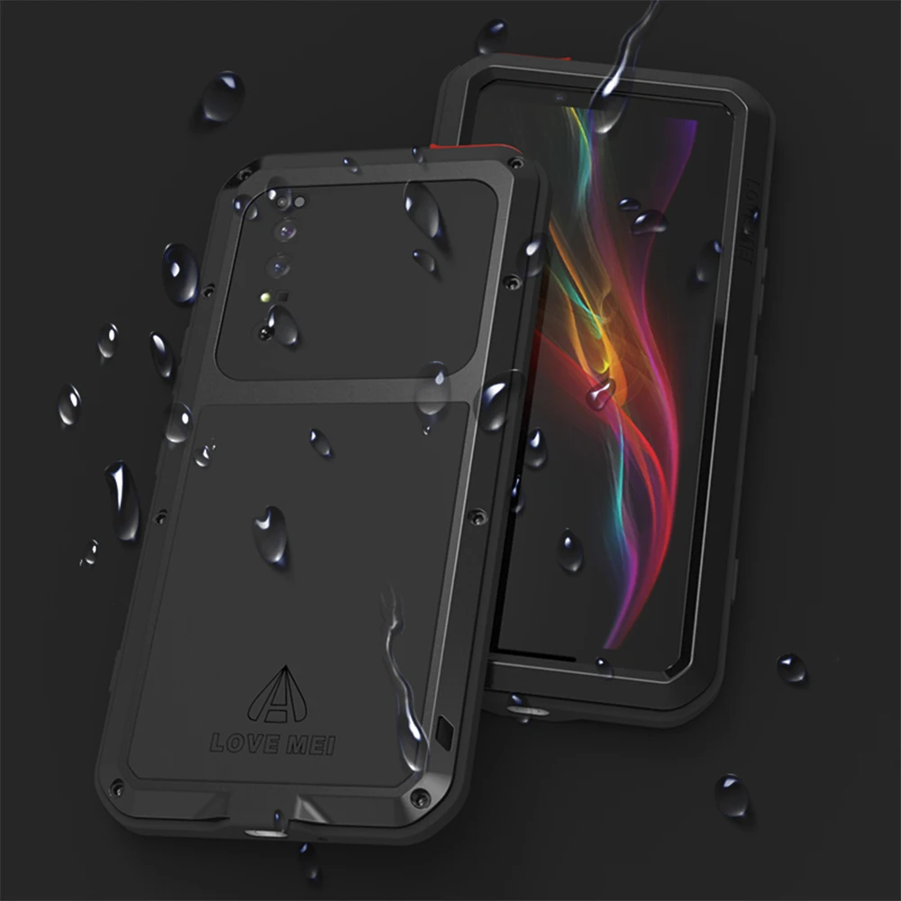 Original Love Mei Case For Sony Xperia 10 Ii Metal Armor Cover 1ii Military Grade Shockproof Silicone Funda Built-in Protector