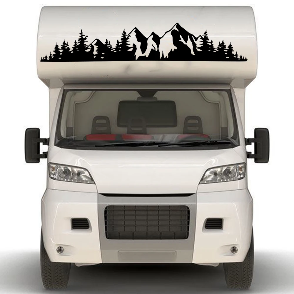 

Large Mountains & Trees Car Sticker Body Side Bumper Windshield Jungle Forest Woodland Auto Vehicle Decal Vinyl Decor