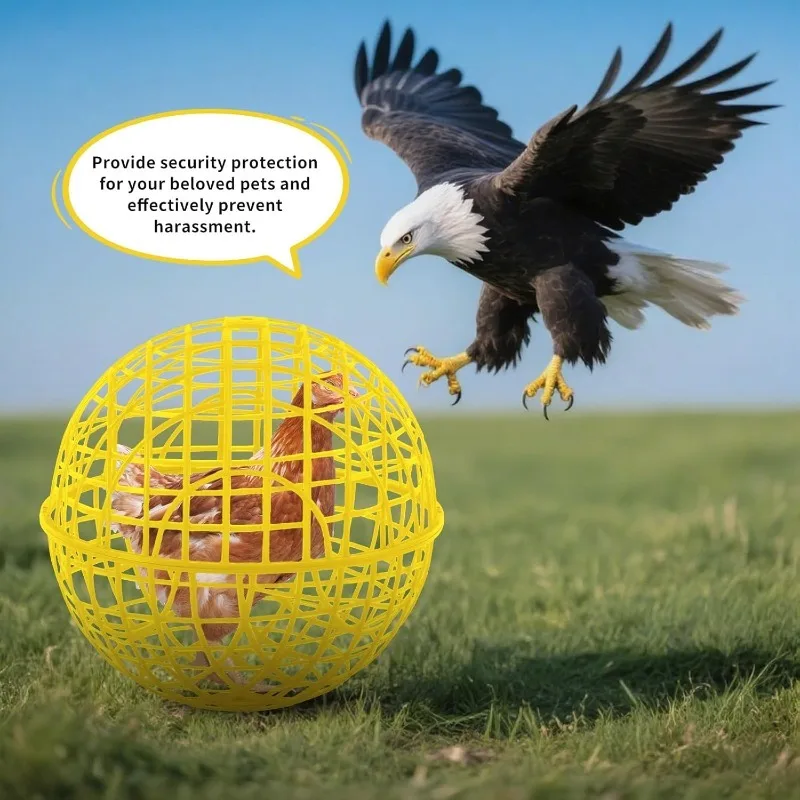 30cm Yellow Cage Movable Plastic Rolling Ball, Suitable for Birds Outdoor Farms Portable Round Safety, and Can Prevent Dog Bites