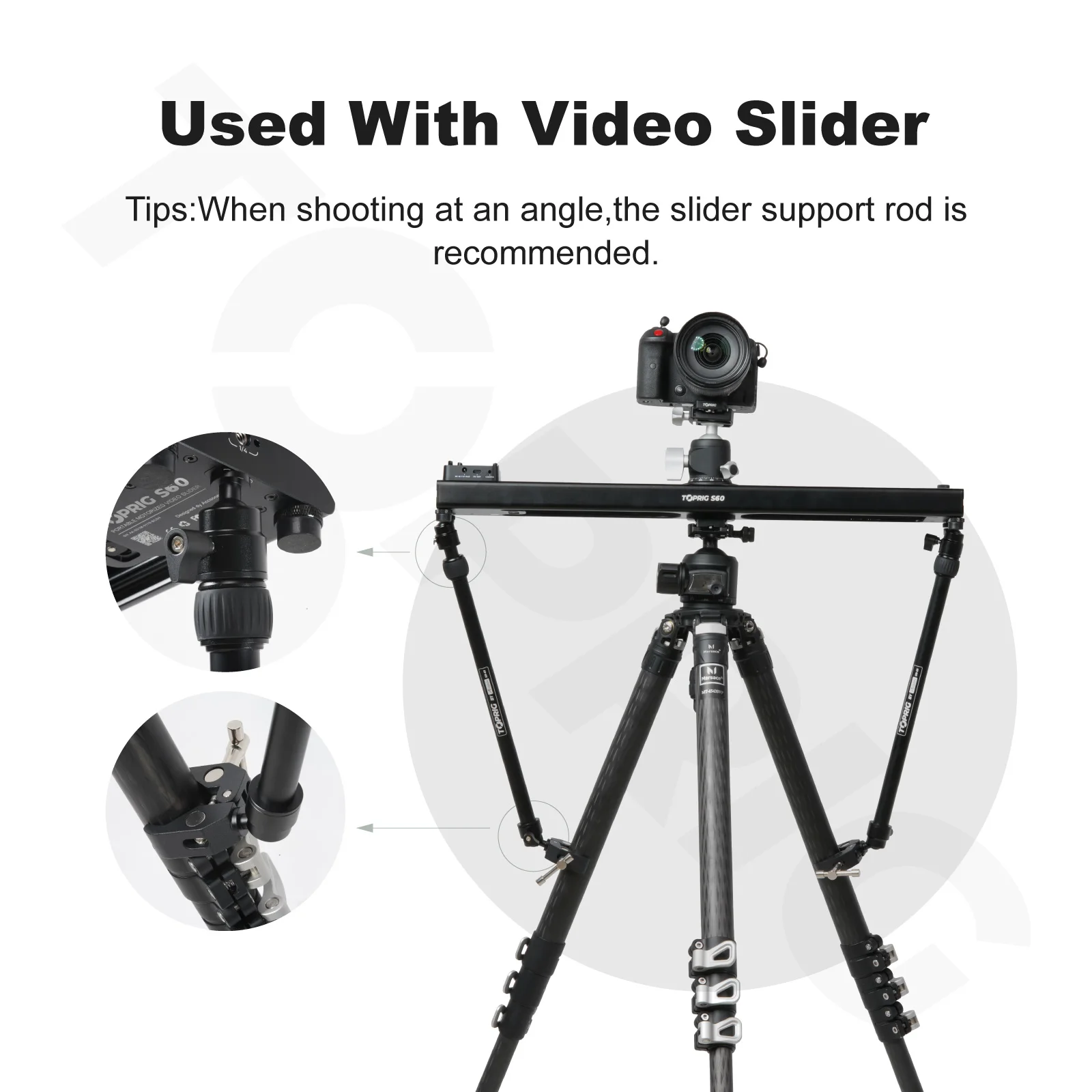 YC Onion電動カメラスライダー80cm＆三脚 サポートアーム