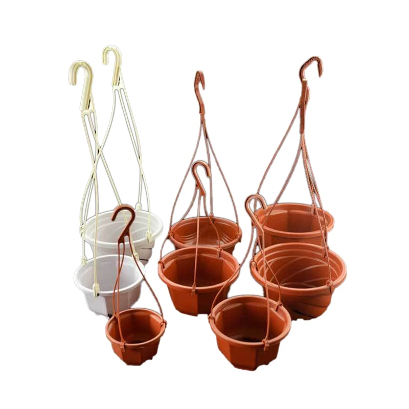 Decorative Plastic Hanging Planter with Hooks for Home and Garden Decor, Available in Two Sizes