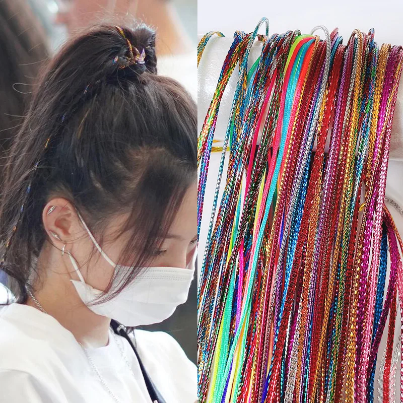 90cm Mix Colorful 4-30Pcs Hair braids Rope strands for african braids Girls DIY Ponytail braids Women Styling Hair Accessories 5
