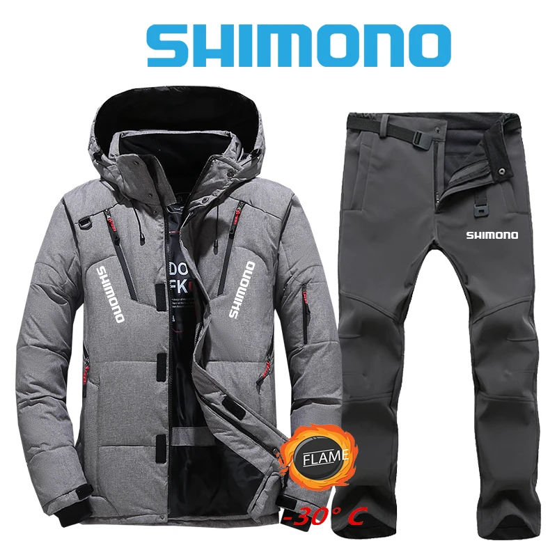 

2023 New Fishing Suit Men's Outdoor Fishing Clothes Winter Plush Thickened Warm Mountaineering Skiing Fishing Jacket Waterproof