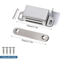 Compact Stainless Steel Magnetic Door Catch for Cabinets and Wardrobes (10pcs)