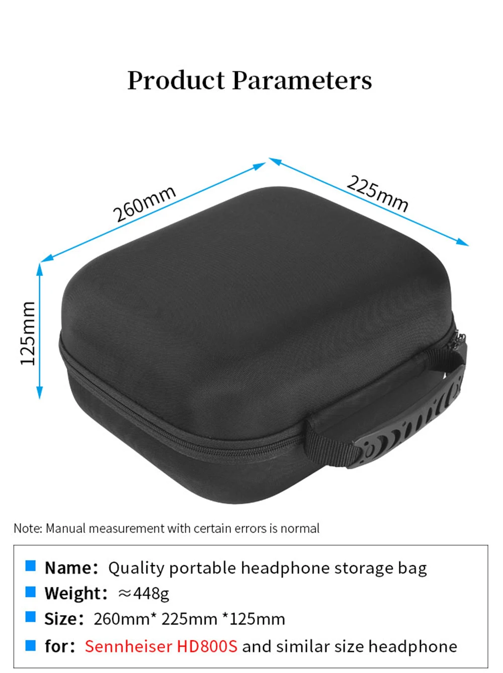 Hard EVA Storage Bag for Sennheiser HD800S Headphone Box HD800S Headset Travel Carrying Case