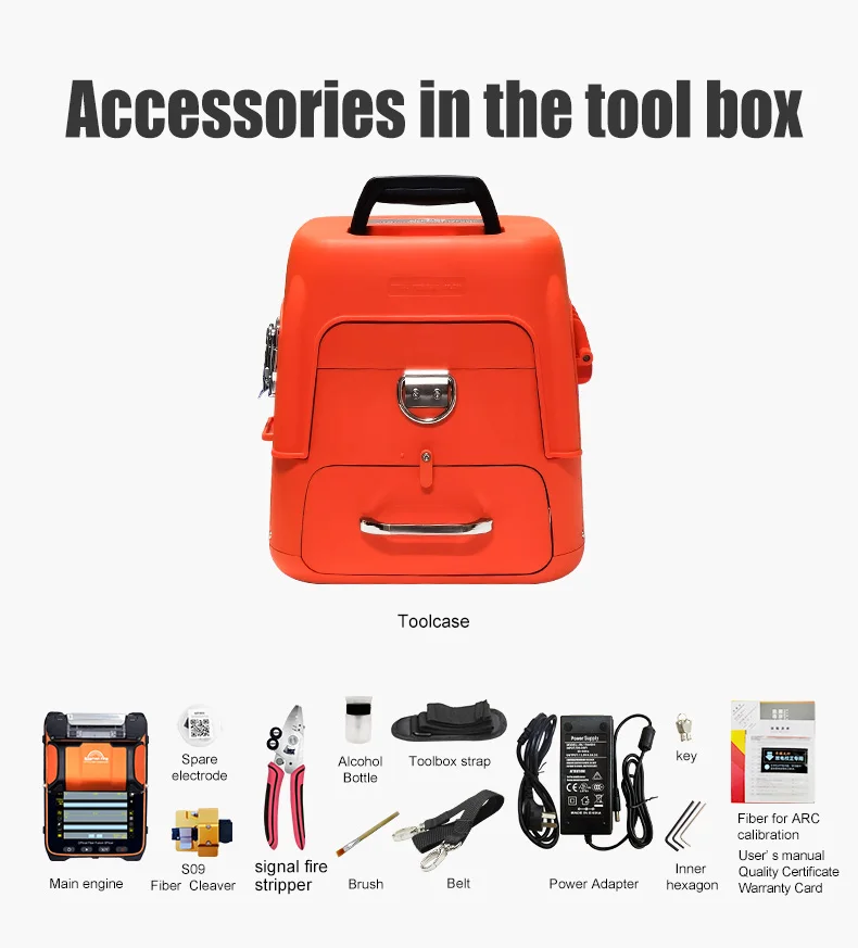 AI-9 AI-6 AI-5signal light fiber fusion splicer 10 languages freely switch built-in optical power meter and VFL5.0 AI-6A