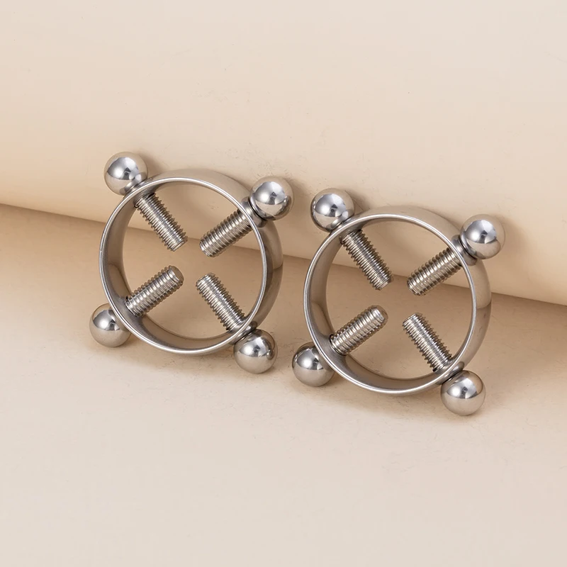 Faux Piercing Téton AceFun - Avec Chaîne Et Anneaux Clipables - Acier Inoxydable