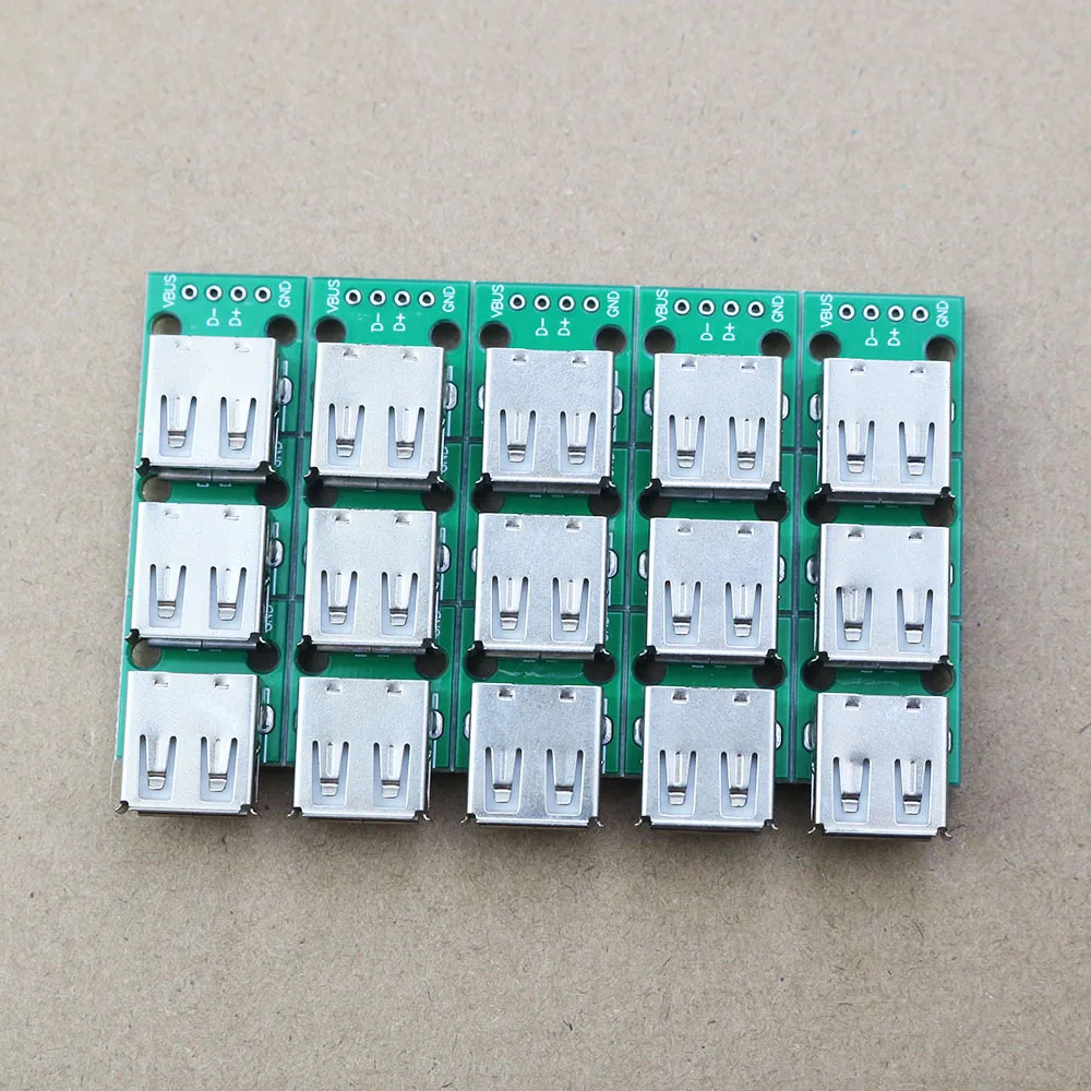 Multi-Pack Type A USB Female to DIP 2.54mm PCB Connector Adapter