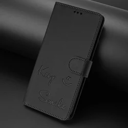 Luxury Leather Magnetic Wallet Flip Phone Case with Smile Design - Elegant Cover for Poco M7 4G (Black (YB - PT010))