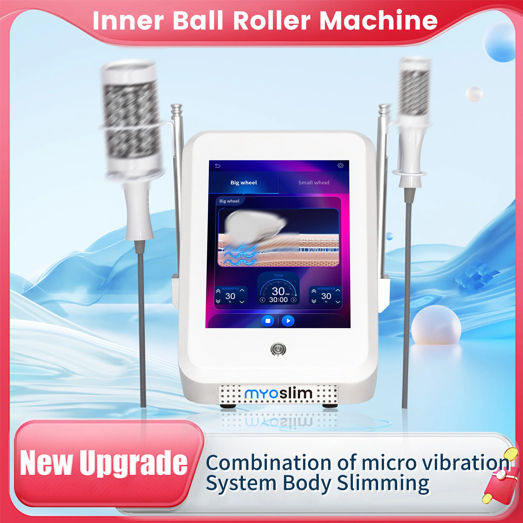 Myoslim 6500w 200hz rolo de emagrecimento celulite redução rolo bola interna 360 graus infravermelho rolo vácuo massagem beleza