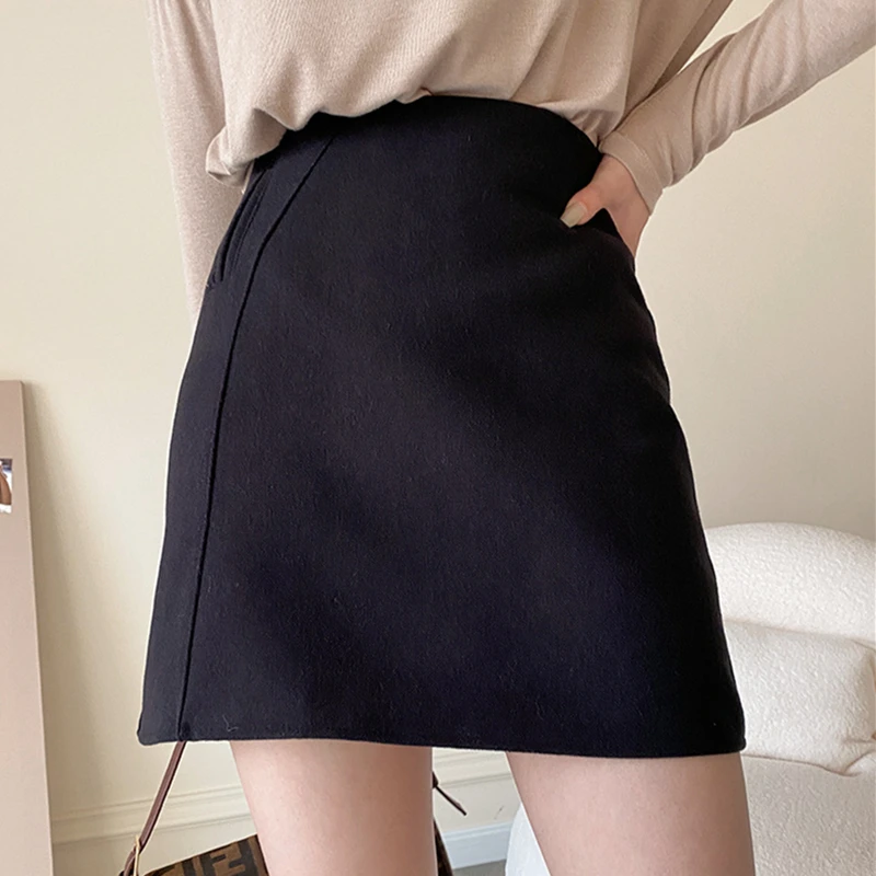 black pencil skirt Women High Waist Skirt Casual Solid Slim A-Line Mini Short Skirt Ladies Harajuku Vintage Zipper Package Hip Skirts Female pink skirt