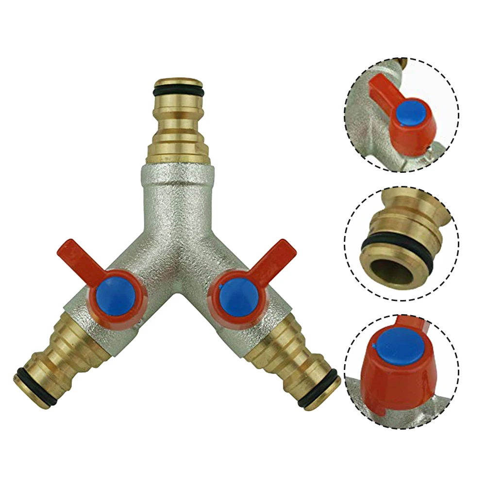 

Hose Splitter Brass 2 Way Garden Hose Connector Y Shape Hose Adapter Water Hose Splitter Garden Hose Nozzle Connectors