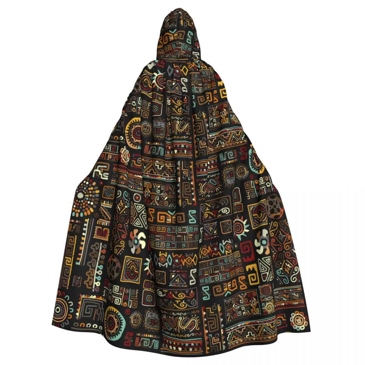 

Unisex Witch Party Reversible Hooded Adult Vampires Cape Cloak Ethnic Abstract Print
