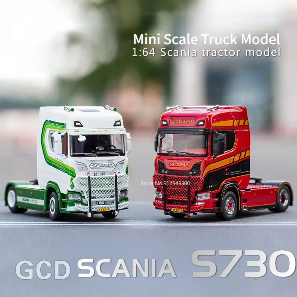 

GCD 1/64 Scale Scania S730 Heavy Truck Towing Head Toy Car Model Alloy Diecast Simulation Scale Model Truck Toys for Boys Gifts