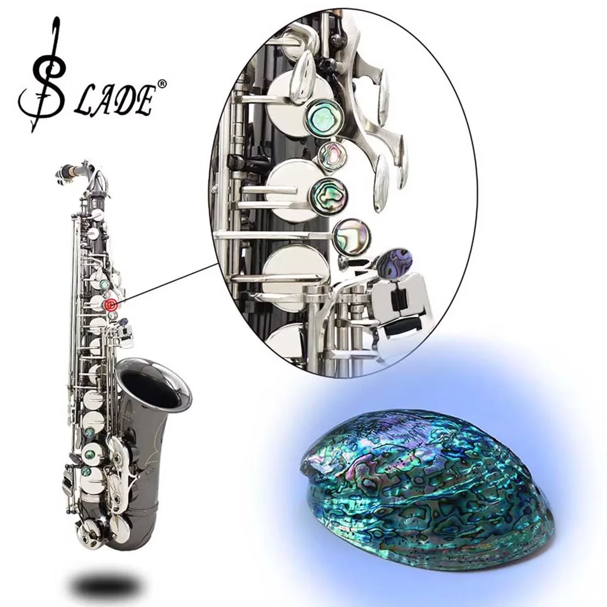 SLADE Retro Eb Alto Saxophone Abalone Shell Button Nickel Plated Carved Surface E Flat Instrument Sax With Accessories