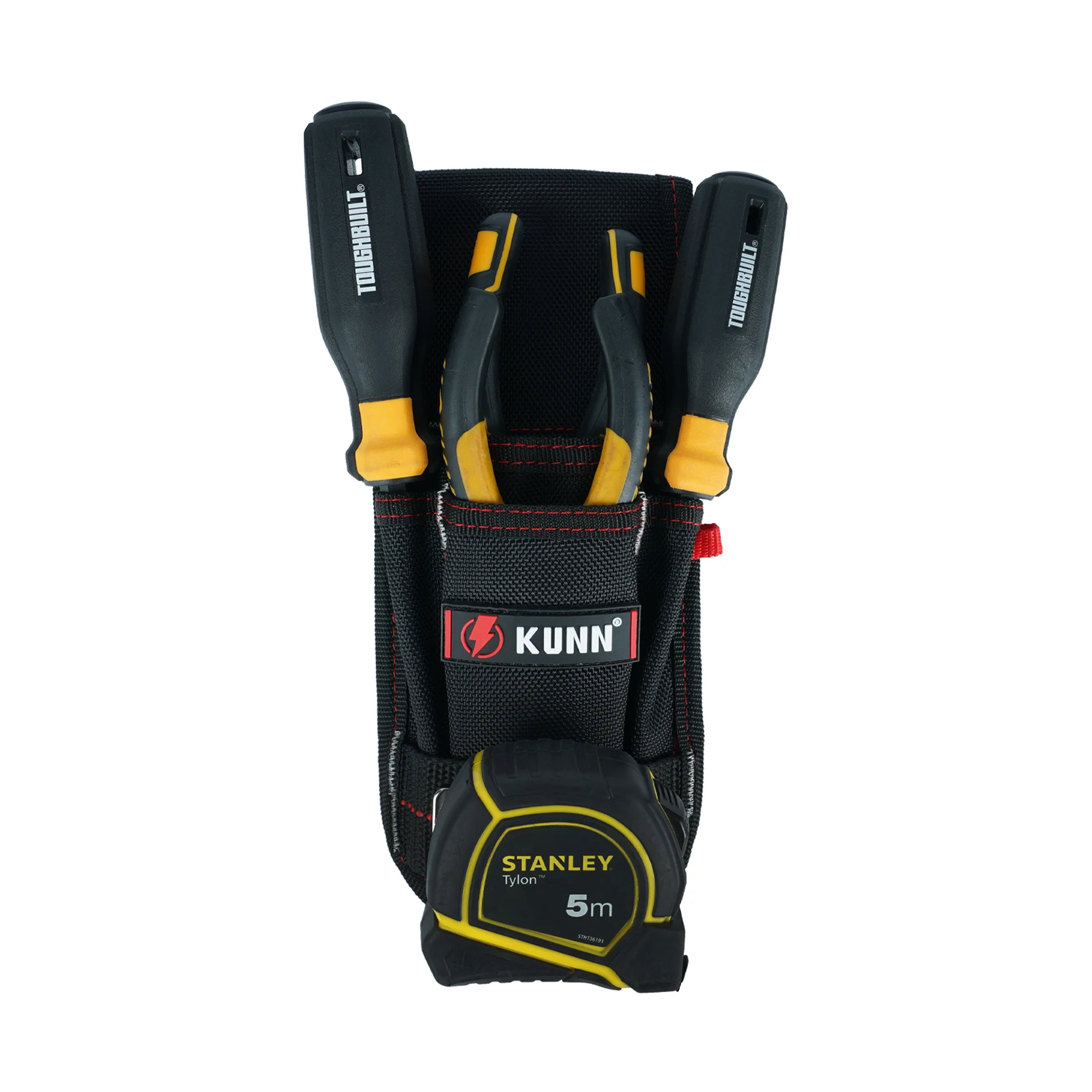 KUNN Small Tool Pouch with Belt Clip, Utility Tool Organizer with Tape Measure Holder, Electrician Pouch for Belt