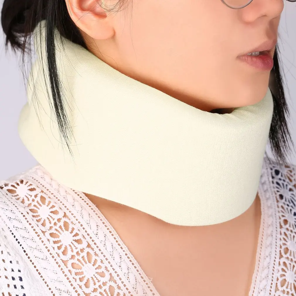 

Safety Soft Foam Cotton Cervical Collar Head Neck Brace White Firm Support Shoulder Pain Relief Easy Adjustment Health Care